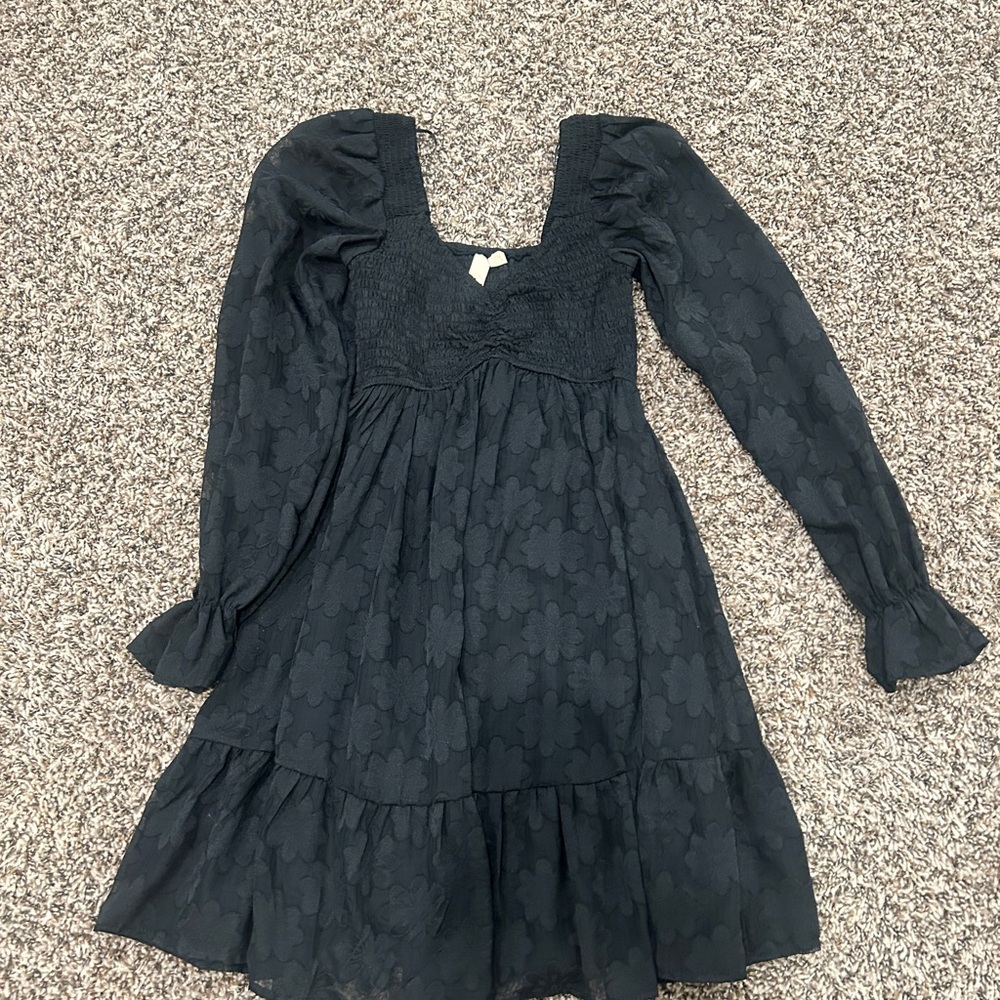 Princess Polly Cosmic Aura Floral Lace Peasant Sleeve Babydoll Dress